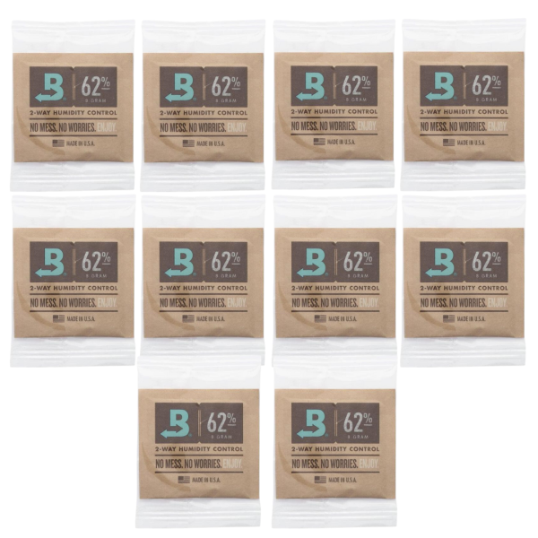 BOVEDA 10 x Humidipaks 62% - 8 Gramm Einzeln verpackt